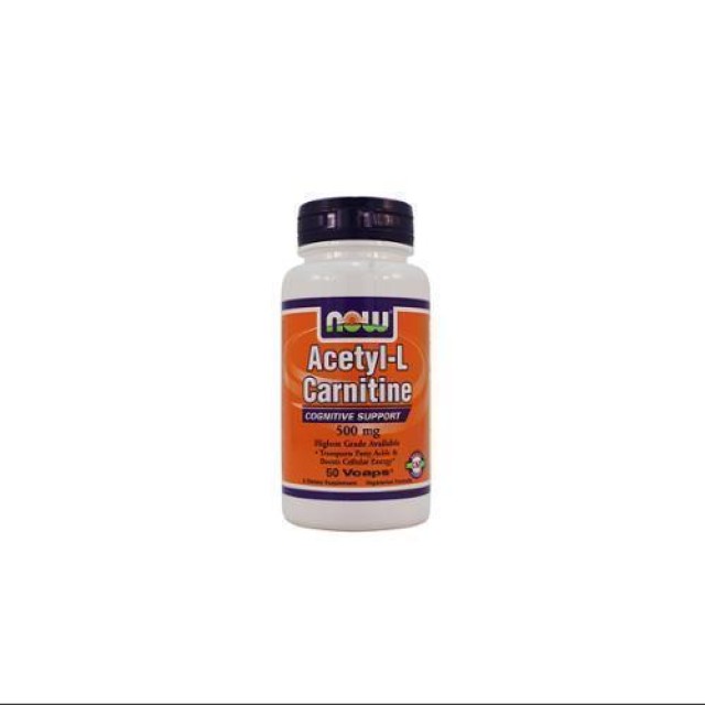Now Acetyl L Carnitine 500 mg, 50 vcaps