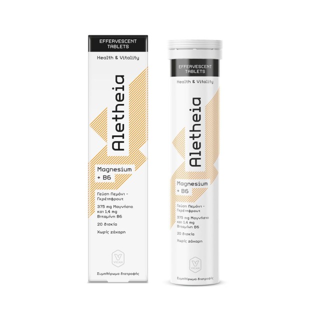 Vican Aletheia Magnesium + B6 Συμπλήρωμα Διατροφής με Μαγνήσιο & Βιταμίνη Β6 20 αναβράζοντα δισκία
