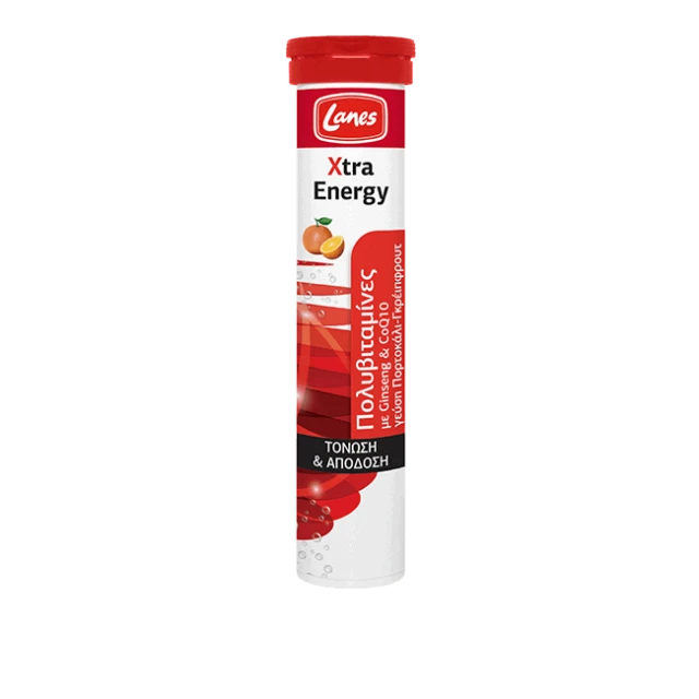 Lanes Πολυβιταμίνες Xtra Energy 20 αναβράζοντα δισκία Orange Grapefruit