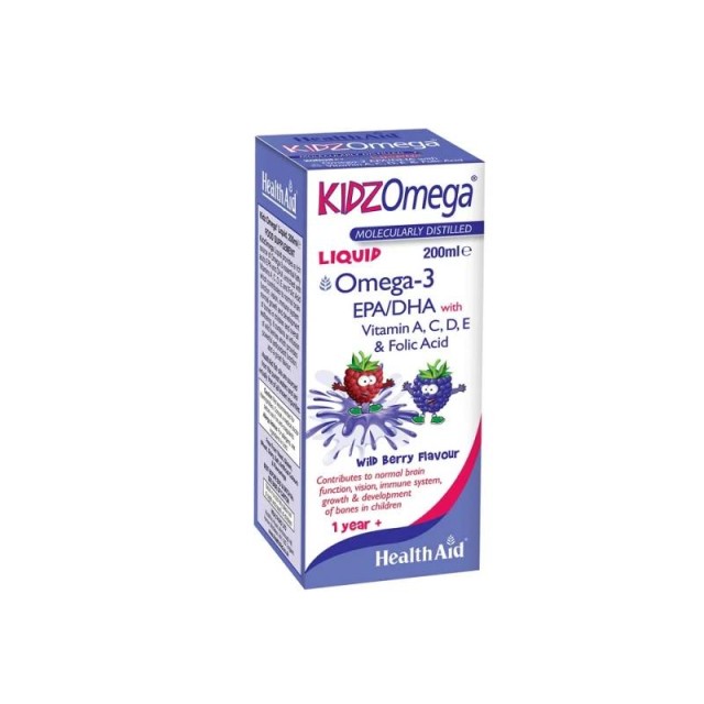 Health Aid KidzOmega Liquid Wild Berry Ω3 Λιπαρά Οξέα σε Υγρή Μορφή με Γεύση Άγριο Βατόμουρο 200ml