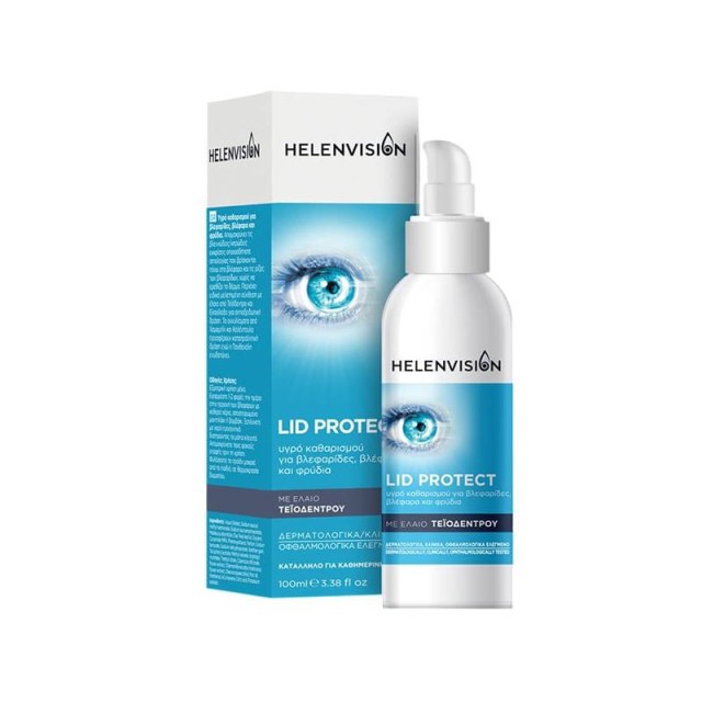 Helenvision Lid Protect Υγρό Καθαρισμού για Βλεφαρίδες, Βλέφαρα & Φρύδια με Έλαιο Τεϊόδεντρου 100ml