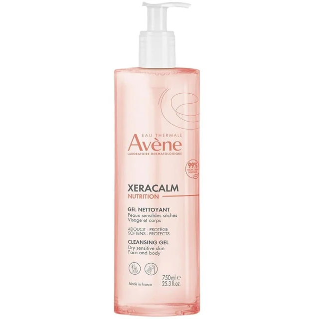 Avene Xeracalm Nutrition Gel Nettoyant - Τζελ Καθαρισμού Προσώπου και Σώματος για Ευαίσθητες και Ξηρές Επιδερμίδες 750ml