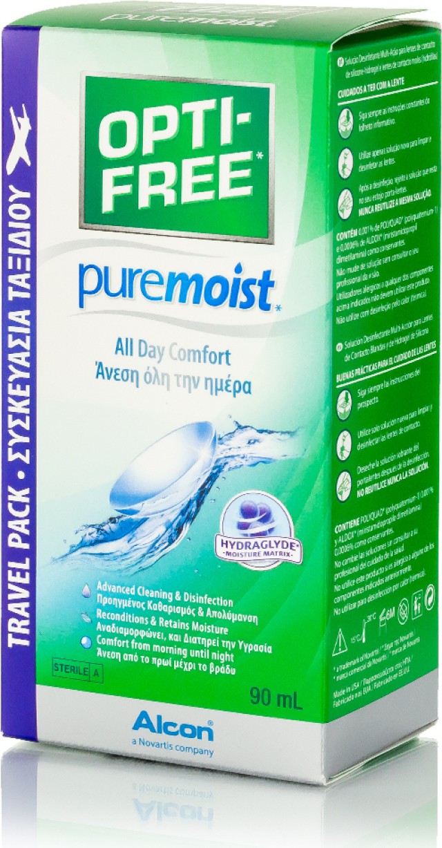 Alcon Opti-Free Pure Moist Υγρό Φακών Επαφής 90ml