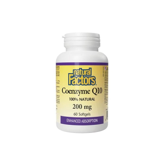 Natural Factors Coenzyme Q10 200mg Αντιοξειδωτικό 60 Μαλακές Κάψουλες