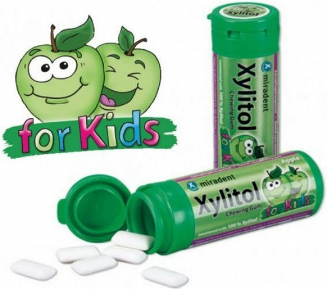 Miradent Xylitol for Kids πράσινο μήλο 30τμχ