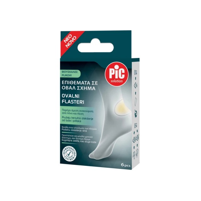 PiC Επιθέματα για Φουσκάλες στη Φτέρνα Οβαλ 4,4x6,9cm 6τμχ