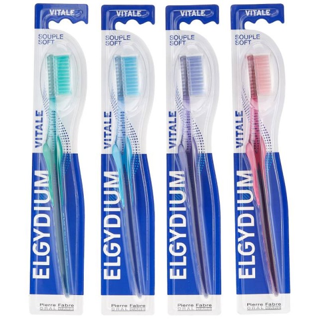 Elgydium Vitale Soft Οδοντόβουρτσα με Αντιολισθητική Λαβή, 1 Τεμάχιο
