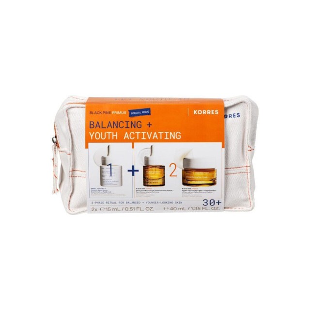 Korres Promo Greek Yoghurt Smart Probiotic Serum 15ml & Black Pine Primus 6xHA Serum 15ml & Black Pine Primus Wrinkle Defying Day Cream 40ml & Δώρο Νεσεσέρ 1 Τεμάχιο