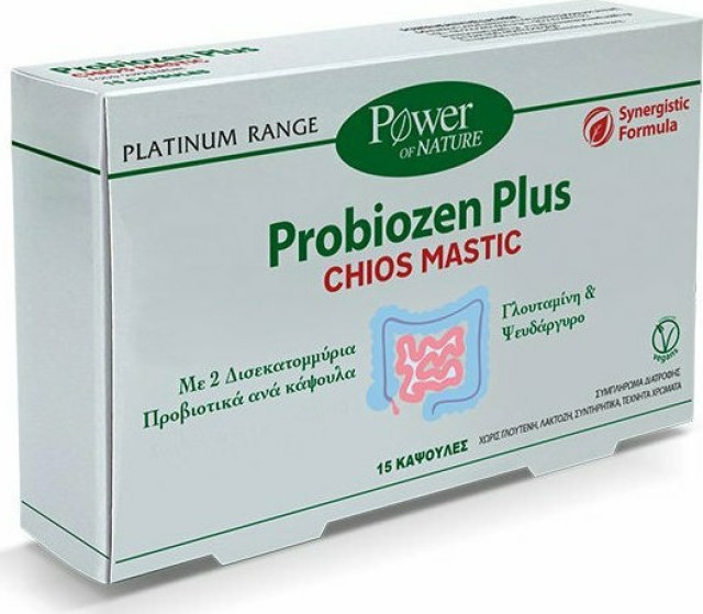 Power Health Platinum Probiozen Plus Chios Mastic Συμπλήρωμα για Καλή Λειτουργία του Γαστρεντερικού Συστήματος, 15caps