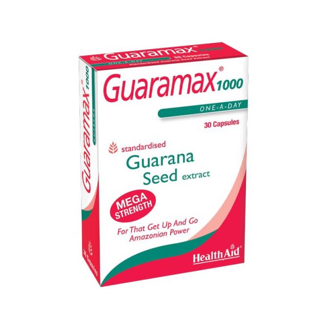 Health Aid Guaramax 1000mg Συμπλήρωμα Διατροφής Για Τόνωση & Αναζωογόνηση 30 κάψουλες