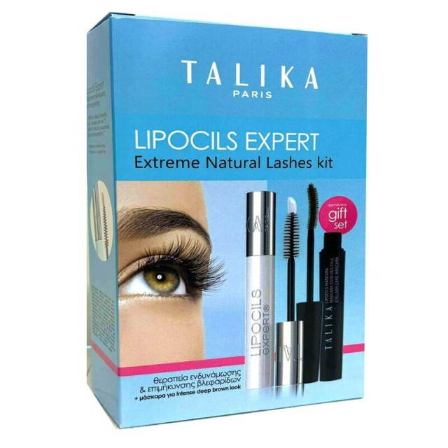 Talika Promo Lipocils Expert Extreme Natural Lashes Kit Ορός Θεραπείας Βλεφαρίδων 1 Τεμάχιο & Μάσκαρα σε Έντονο Σκούρο Καφέ Χρώμα 1 Τεμάχιο