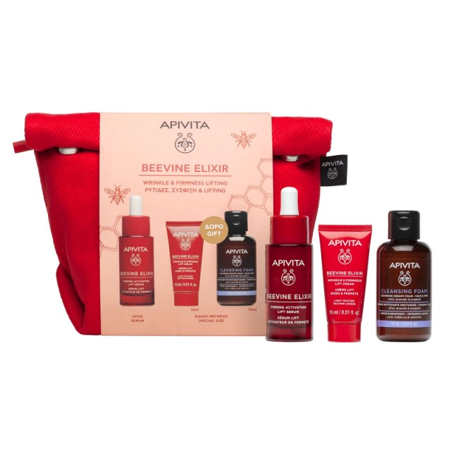 Apivita Promo Pack Beevine Elixir Ορός Ενεργοποίησης Σύσφιξης & Lifting 30ml & Δώρο Αντιρυτιδική Κρέμα Σύσφιξης Ελαφριάς Υφής 15ml & Mini Αφρός Καθαρισμού Προσώπου 75ml