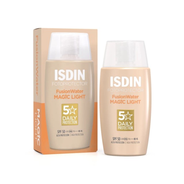 Isdin Fotoprotector Fusion Water Αντηλιακή Κρέμα Προσώπου SPF50 με Χρώμα Light 50ml