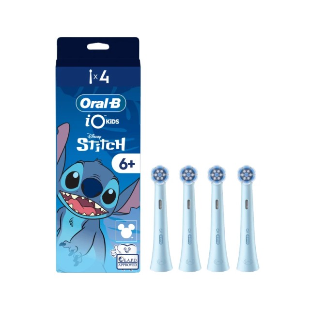 Oral-B iO Kids Disney Stitch Ανταλλακτικές Κεφαλές Ηλεκτρικής Οδοντόβουρτσας από 6+ Ετών 4τεμ.