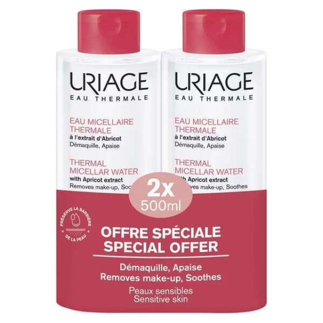 Uriage Promo Pack Thermal Micellar Water Νερό Καθαρισμού & Ντεμακιγιάζ 2x500ml