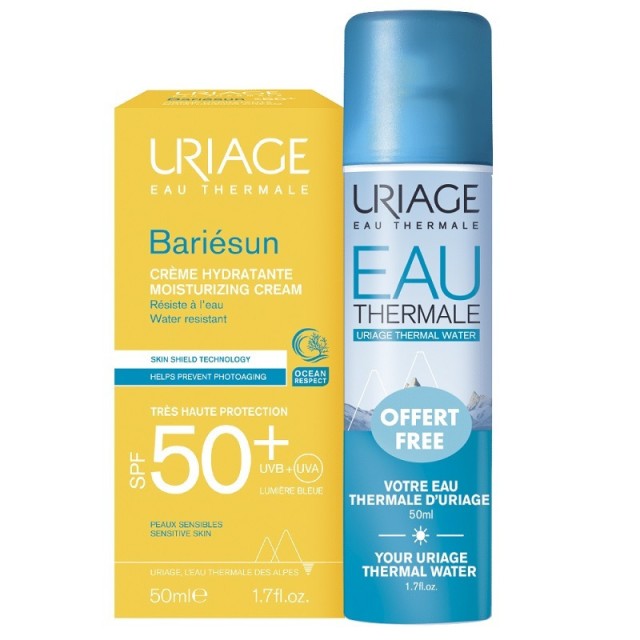 Uriage PROMO PACK Bariesun Αντηλιακή Ενυδατική Κρέμα Προσώπου SPF50+ 50ml & Ιαματικό Νερό 50ml.