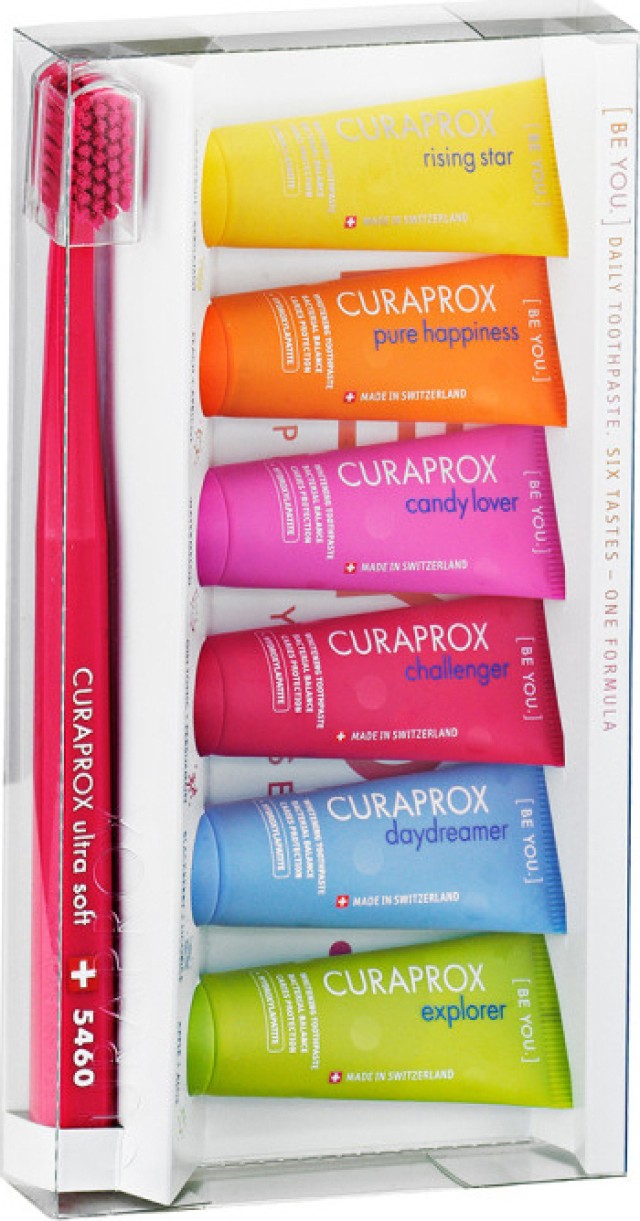 Curaprox Be You Six Taste Pack Οδοντόκρεμα 6x10ml & Οδοντόβουρτσα 1τμχ