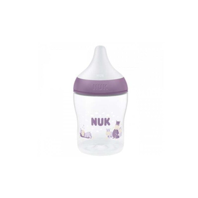 Nuk Perfect Match Εκπαιδευτικό Μπιμπερό με Στόμιο Σιλικόνης & 2 Λαβές για 0+ Μηνών με Σχέδιο Ιπποπόταμος, 150ml