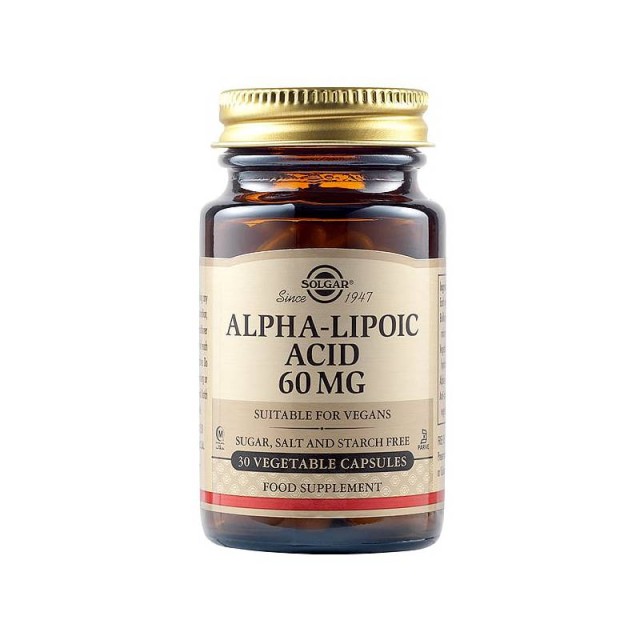 Solgar Alpha Lipoic Acid 60mg 30 φυτικές κάψουλες