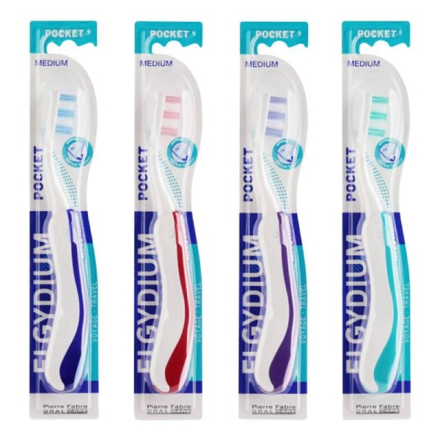 Elgydium Pocket Οδοντόβουρτσα Medium Travel Size, 1 τεμάχιο