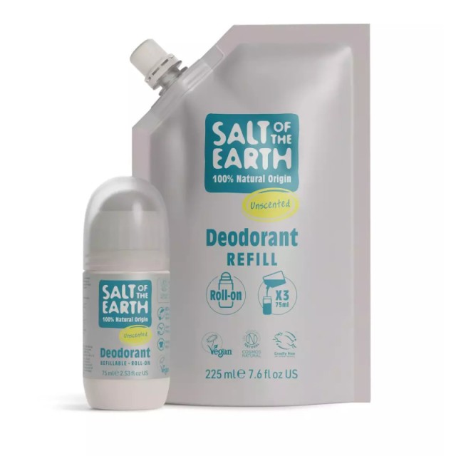 Salt of the Earth Vegan Αποσμητικό Roll-On Refill Χωρίς Άρωμα 225ml