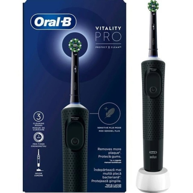 Oral-B Vitality Pro Black Ηλεκτρική Οδοντόβουρτσα Μαύρo Χρώμα 1τμχ