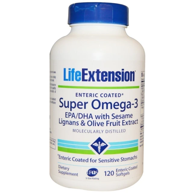 LIFE EXTENSION SUPER OMEGA-3 EPA/DHA with sesame lignans and olive fruit extract, 120 μαλακές κάψουλες