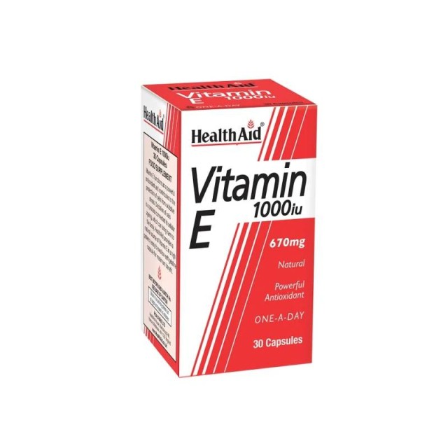 Health Aid Vitamin E Συμπλήρωμα Διατροφής 1000iu 30 κάψουλες