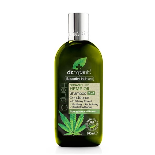 Dr. Organic Hemp Oil Shampoo & Conditioner Σαμπουάν & Μαλακτική Κρέμα Μαλλιών με Έλαιο Κάνναβης 265ml
