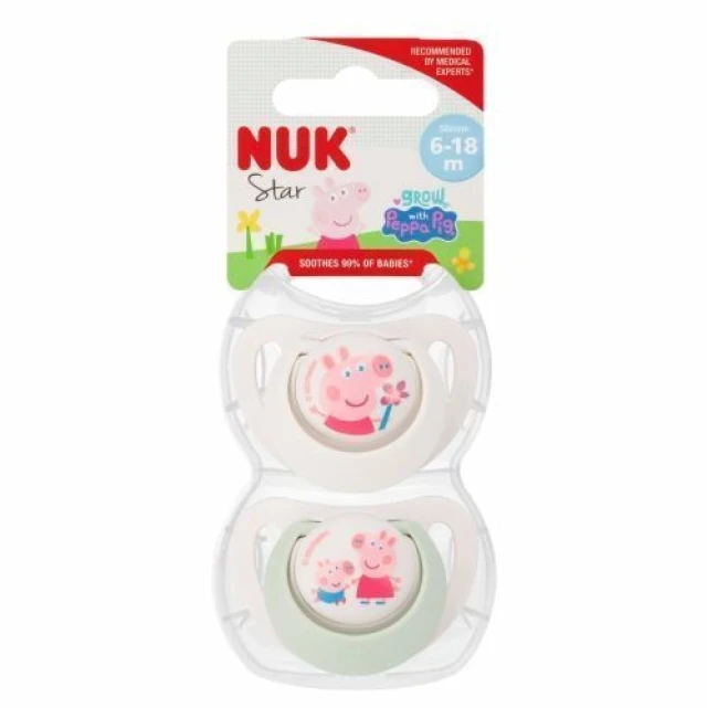 Nuk Πιπίλες Σιλικόνης Peppa για 6-18 μηνών 2τμχ