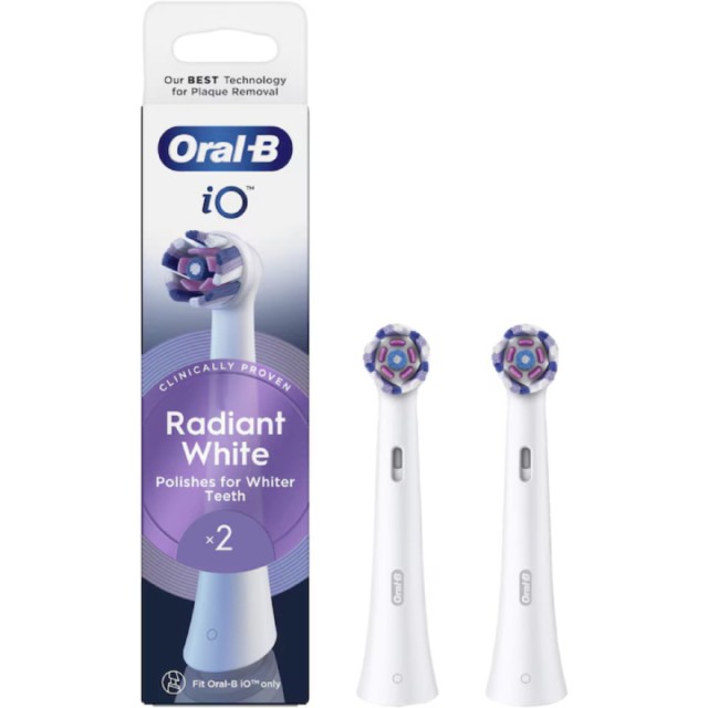 Oral-B iO Radiant White Ανταλλακτικές Κεφαλές για Ηλεκτρική Οδοντόβουρτσα 2τμχ