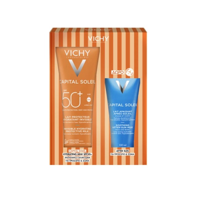 Vichy Promo Pack Capital Soleil Ενυδατικό Αντηλιακό Γαλάκτωμα Σώματος SPF50+ 300ml + ΔΩΡΟ After Sun για Πρόσωπο & Σώμα 100ml