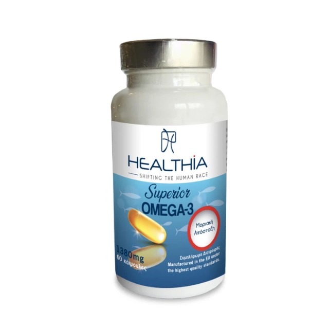 Healthia Superior Omega 3 1380mg Συμπλήρωμα Διατροφής με Ω3 Λιπαρά Οξέα 60 κάψουλες