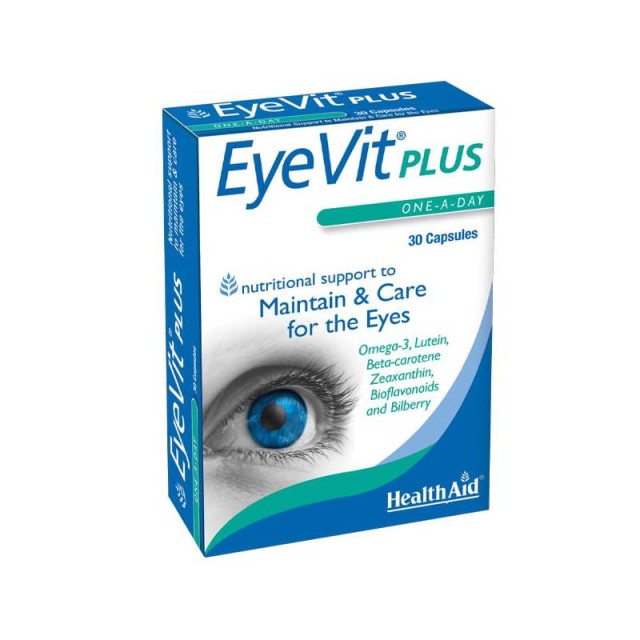 Health Aid Eyevit Plus Συμπλήρωμα Διατροφής Για Την Φροντίδα Των Ματιών 30 κάψουλες