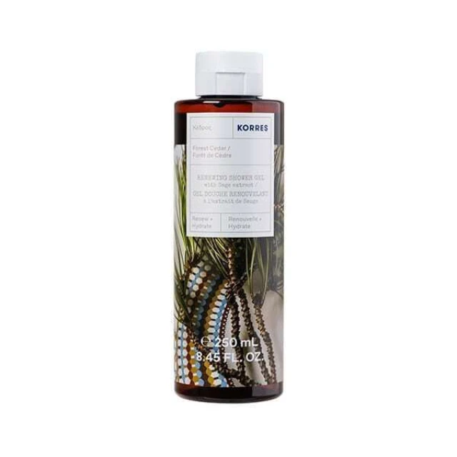 Korres Renewing Shower Gel Forest Cedar Αφρόλουτρο με Τονωτικό Εκχύλισμα Φασκόμηλου & Ξυλώδες Άρωμα Κέδρου 250ml
