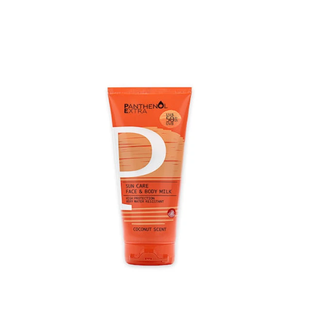 Panthenol Extra Sun Care Face & Body Milk Αντηλιακό Γαλάκτωμα SPF 50 για Πρόσωπο & Σώμα με Άρωμα Καρύδας, 100ml