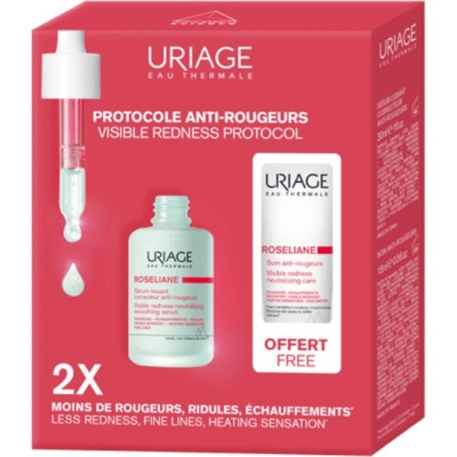 Uriage Promo Pack Roseliane Serum Καταπραϋντικός Ορός Προσώπου 30ml & Roseliane Cream Κρέμα κατά της Ερυθρότητας 15ml