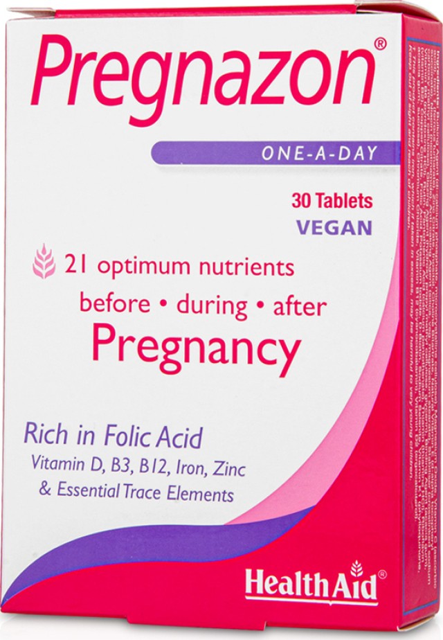Health Aid Pregnazon Συμπλήρωμα Διατροφής για Στάδιο Σύλληψης, Εγκυμοσύνης & Θηλασμού 30Tabs