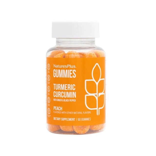 Natures Plus Turmeric Curcumin Peach Flavour 60 ζελεδάκια