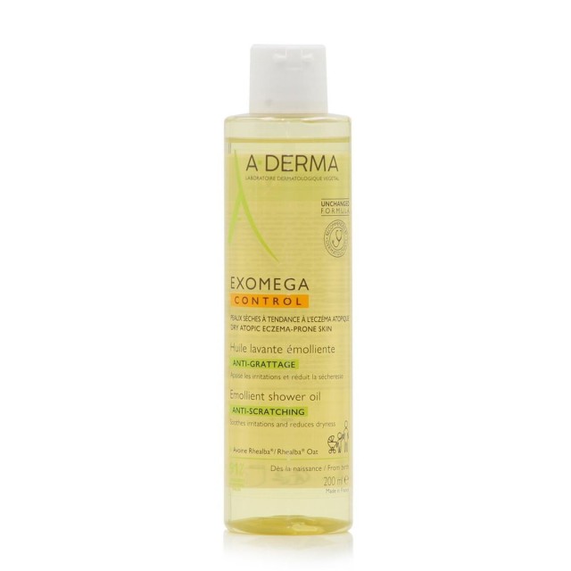 A-Derma Exomega Control Μαλακτικό Έλαιο Καθαρισμού κατά του Αισθήματος Κνησμού 200ml