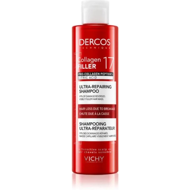 Vichy Dercos Collagen 17 Filler Σαμπουάν για Δράση κατά της Τριχόπτωσης και της Θραύσης των Μαλλιών 200ml