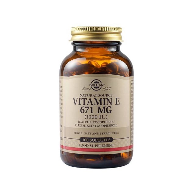 Solgar Natural Source Vitamin E 671mg (1000 IU), 100softgels