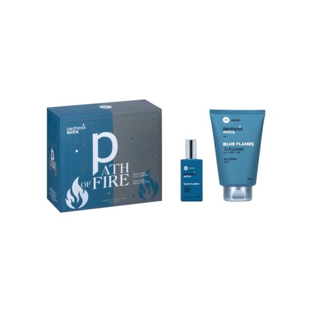 Panthenol Extra Men Promo Pack Path of Fire Blue Flames 3in1 Cleanser 200ml & Blue Flames Eau De Toilette 50ml