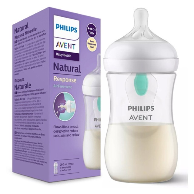 Philips Avent Natural Response Πλαστικό Μπιμπερό 3-6m Ροής 3 με Αεραγωγό Airfree, 260ml