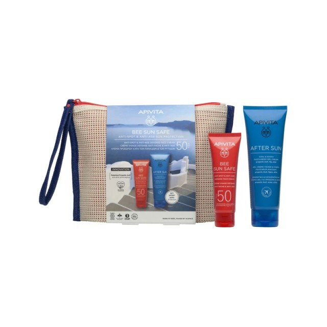 Apivita Promo Pack Bee Sun Safe Κρέμα Προσώπου κατά των Πανάδων & των Ρυτίδων SPF50 50ml+ ΔΩΡΟ After Sun Δροσιστική & Καταπραϋντική Κρέμα-Gel 100ml
