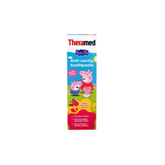 Theramed Anti-Cavity Toothpaste Peppa Pig Οδοντόκρεμα για Παιδιά έως 6 Ετών με Γεύση Κόκκινα Φρούτα 50ml