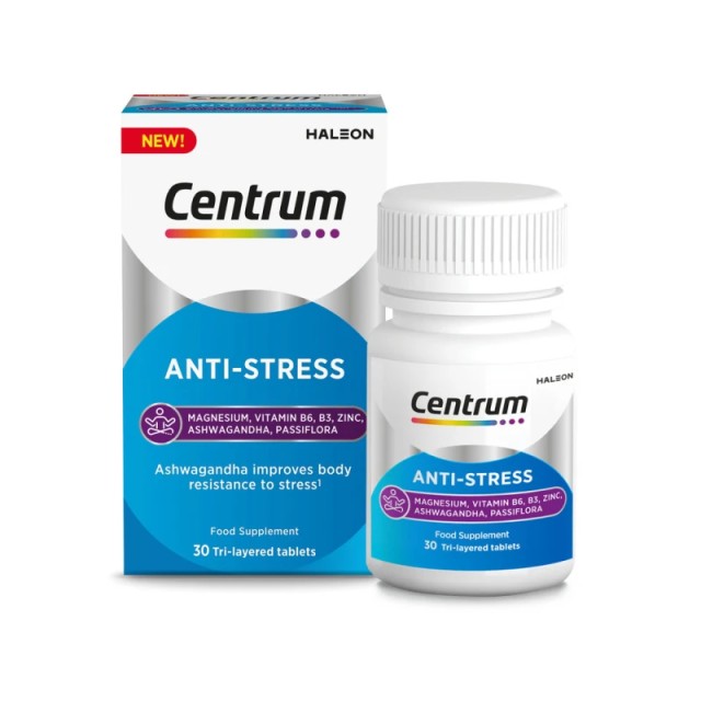 Centrum Anti-Stress Συμπλήρωμα Διατροφής για Ηρεμία και Αντοχή στο Στρες 30 ταμπλέτες
