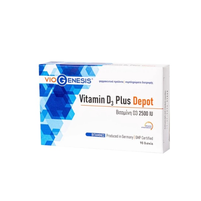 VioGenesis Vitamin D3 Plus Depot 2500 IU Συμπλήρωμα Διατροφής με Βιταμίνη D3 90 δισκία