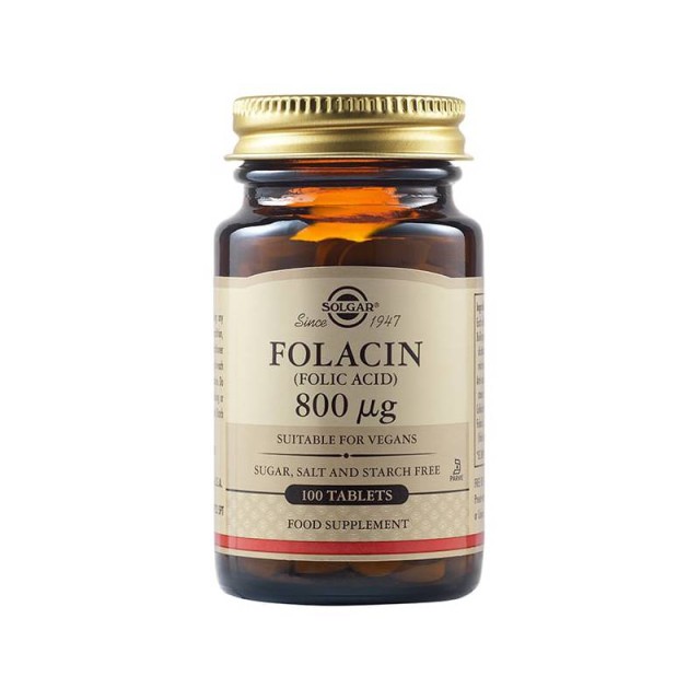 Solgar Folacin (Folic Acid) 800μg, 100tabs