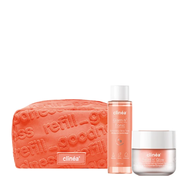 Clinéa Promo Pack Αντιγήρανσης με Νεσεσέρ & Κρέμα Reset n Glow 50ml & Toner Απολέπισης Glam n Tonic 200ml